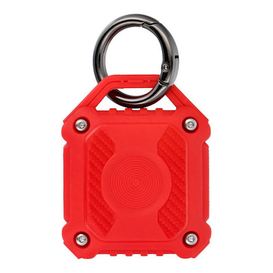 Holder Keychain Case Silicone for AirTag in Red color