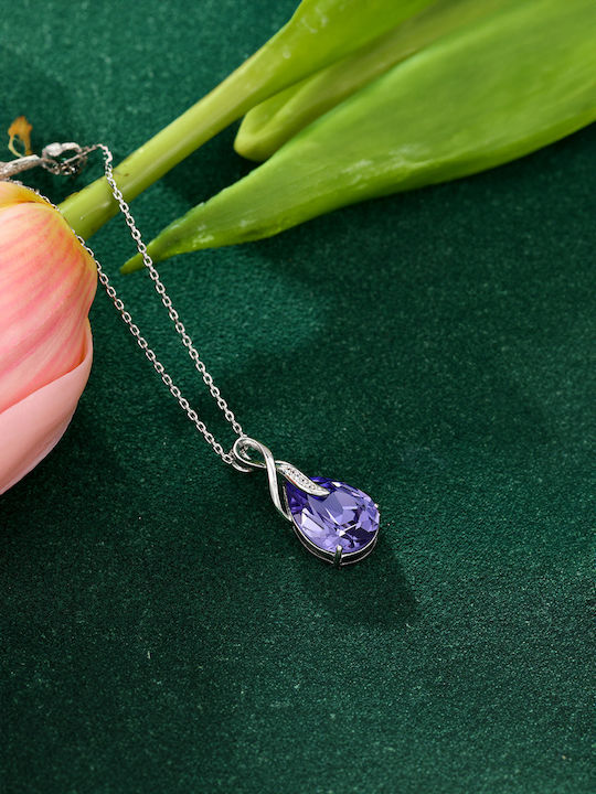 Chrysothemiss Necklace with Tear Design Purple