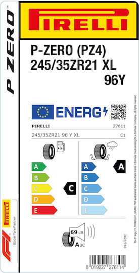 Pirelli P Zero PZ4 245/35R21 96E-Commerce-Website XL Sommerreifen Reifen für Passagier Auto