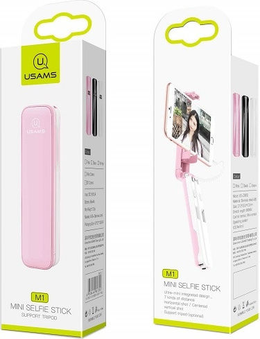 Usams M1 Mini ZB5203 Selfie Stick Cu Cablu De 3,5 Mm Verde
