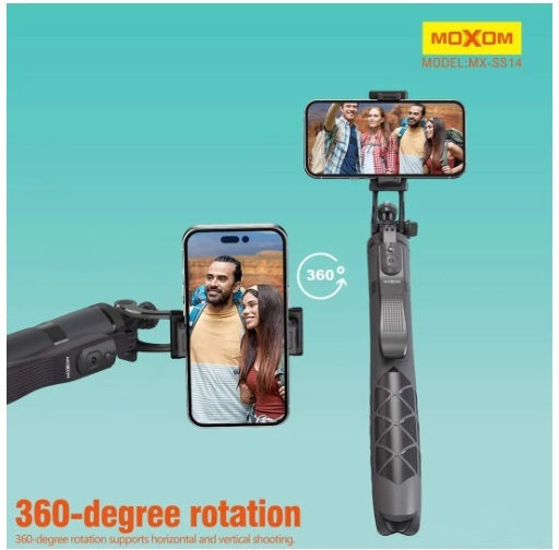 Moxom Selfie Stick με Τηλεχειριστήριο Μαύρο MX-SS14
