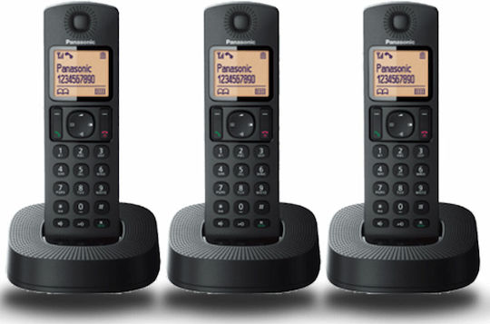 Panasonic KX-TGC313SPB Безжичен Телефон Трио Черно