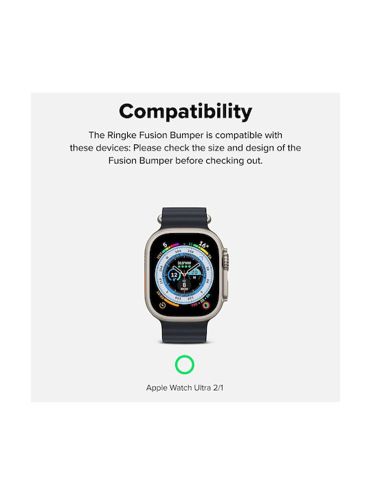 Ringke Fusion Bumper Carcasă de Plastic în culoarea Negru pentru Apple Watch Ultra, Apple Watch Ultra 2