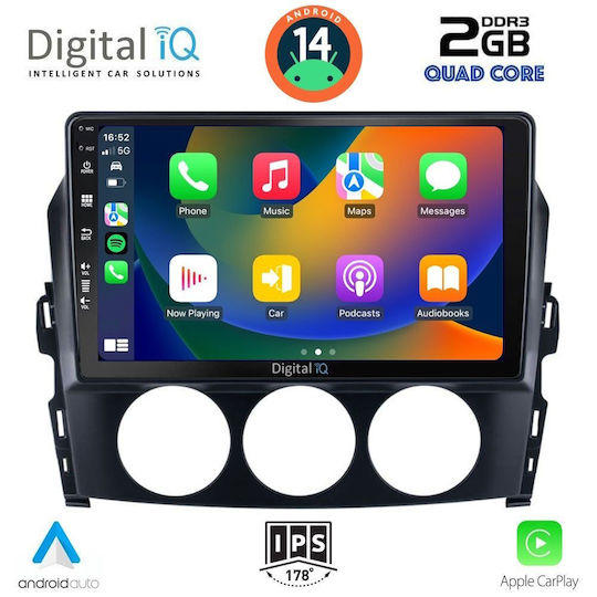 Digital IQ Sistem Audio Auto pentru Mazda MX-5 2005-2015 (Bluetooth/USB/AUX/WiFi/GPS/Apple-Carplay/Android-Auto) cu Ecran Tactil 9"
