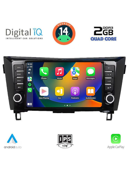 Digital IQ Car Audio System for Nissan Qashqai / X-Trail 2014-2021 (Bluetooth/USB/AUX/WiFi/GPS/Apple-Carplay/Android-Auto) with Touch Screen 9"