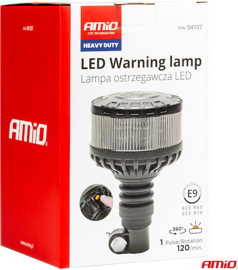 AMiO Φάρος Αυτοκινήτου LED 12 / 24V 11cm με Πορτοκαλί Φωτισμό