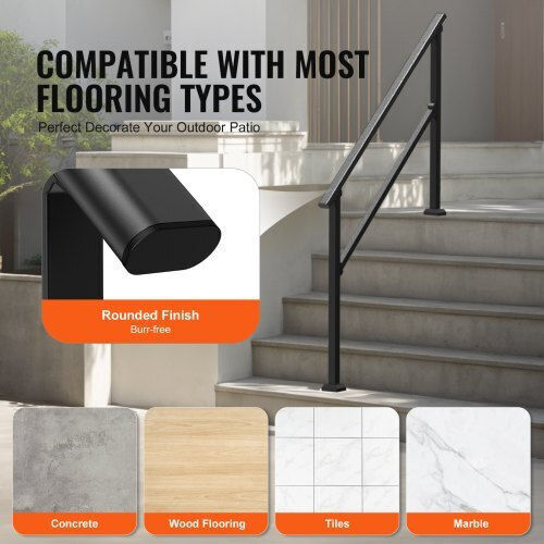Vevor Outdoor Railings 4-5 Seniors Black Steel Pipe Fgdhgzlslzfsifl6rv0
