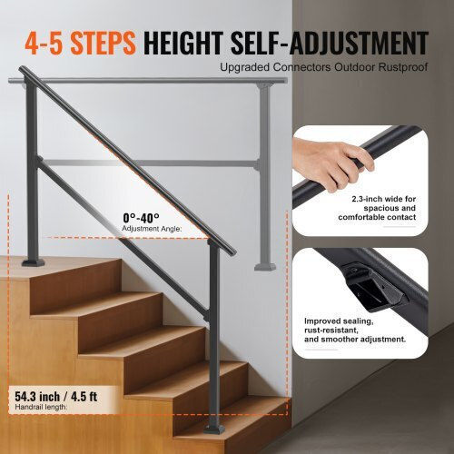 Vevor Outdoor Railings 4-5 Seniors Black Steel Pipe Fgdhgzlslzfsifl6rv0