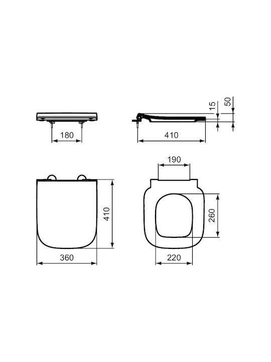 Ideal Standard I.life Καπάκι Λεκάνης Πλαστικό Λευκό