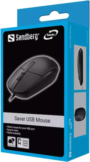 Sandberg Saver Ενσύρματο Ποντίκι Μαύρο