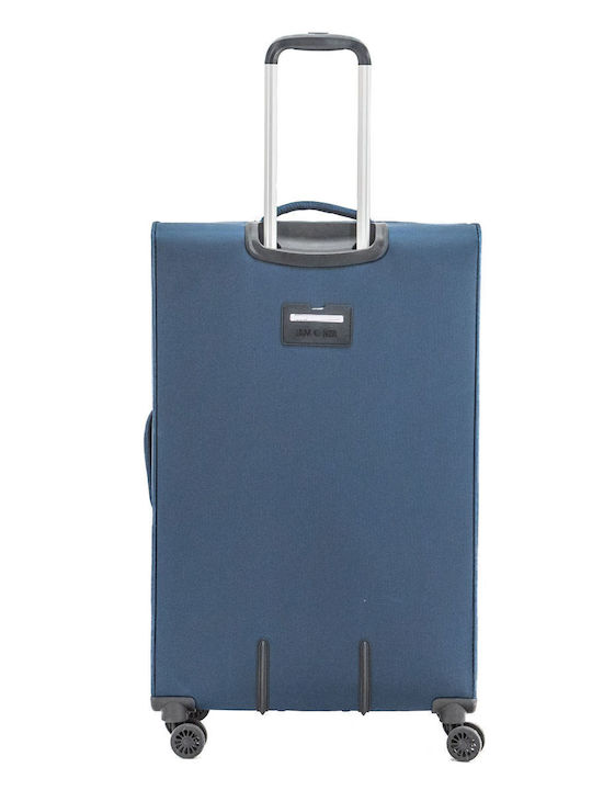 Lamonza Großer Reisekoffer Weichschalen Blau mit 4 Räder Höhe 79cm A13097