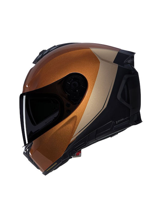 Nolan N80-8 Ochre/Black Motorcycle Helmet Full Face ECE 22.06 1520gr with Sunvisor
