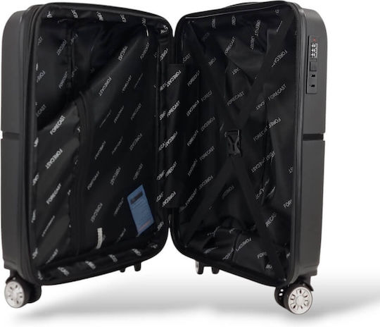 Forecast Cabin Travel Suitcase Hard Black Velvet-Black Metal with 4 Wheels Height 55cm