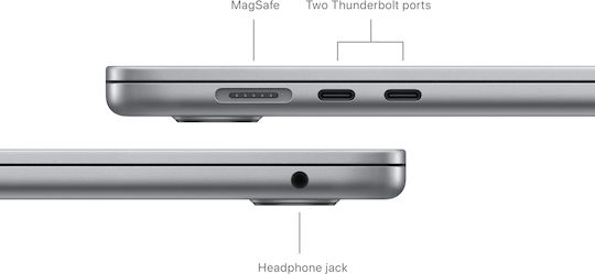 Apple MacBook Air 15" (2024) 15.3" IPS Retina Display (M3-8-Core/24GB/512GB SSD/10-Core GPU) Space Gray (International English Keyboard)