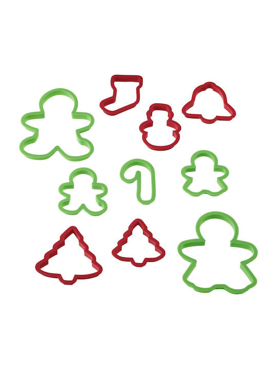 Wilton Set Christmas Cake Molds Plastic Red L8.8xW8.8cm. 10pcs