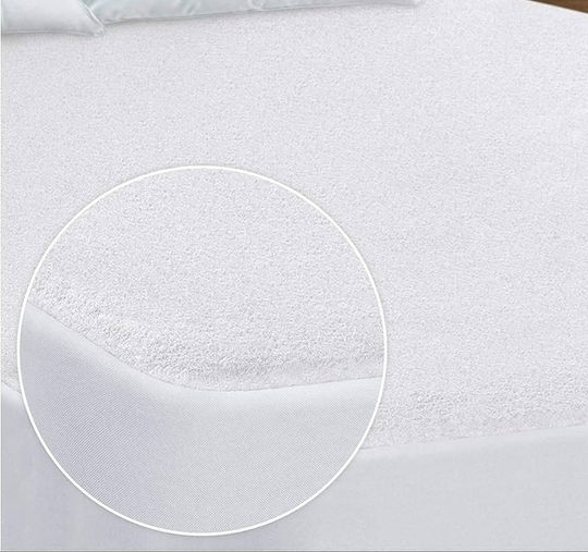 Протектор за матрак Crystalize Home 200×200+40см Водоустойчив Бял Хавлиен Кинг Размер Плат 160 нишки 60пам/40пол Еластичен Високо Качество