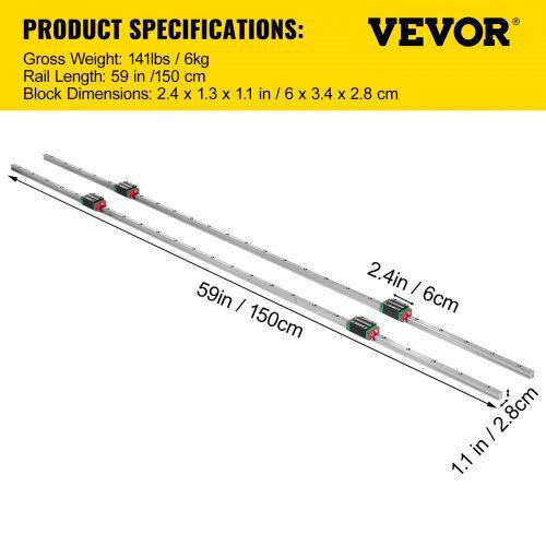 Vevor Εξάρτημα CNC HSR15X1500ZXFGTZ1V0