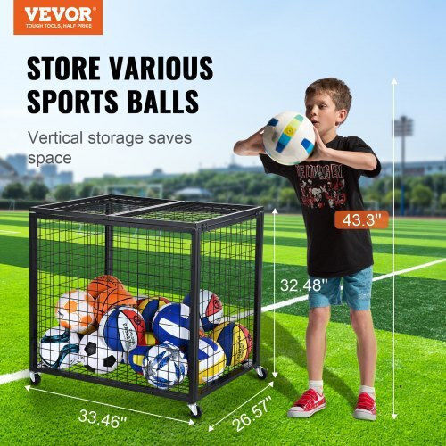 Lockable Ball Storage Cart Vevor Indoor Outdoor Space Ql363026yctjw44ktv0