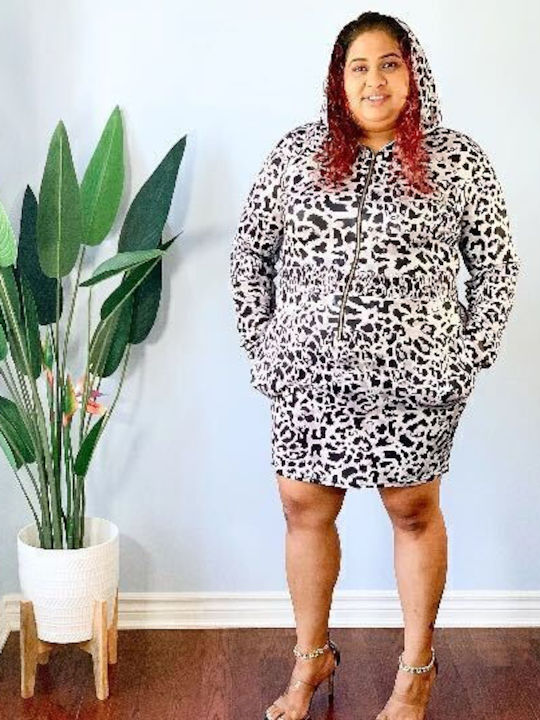 Φόρεμα με Κουκούλα Leopard