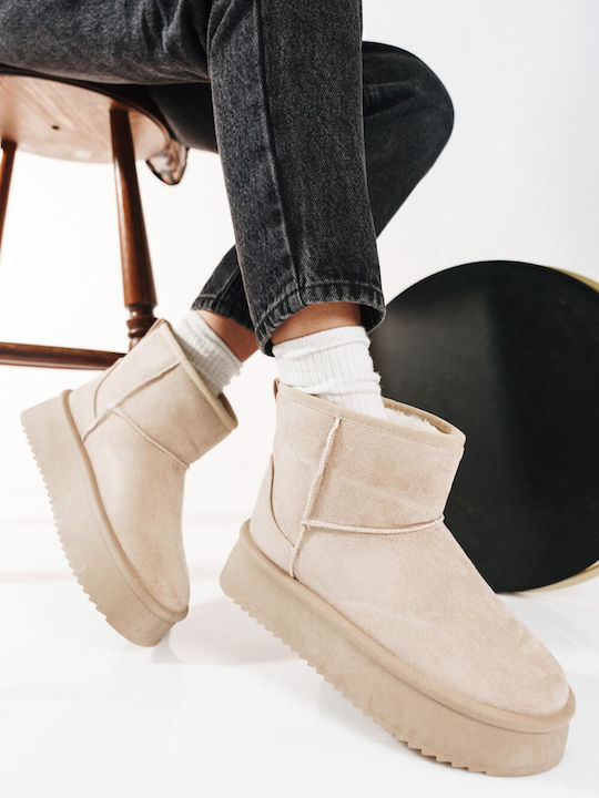 Beige Warm Fur Boots