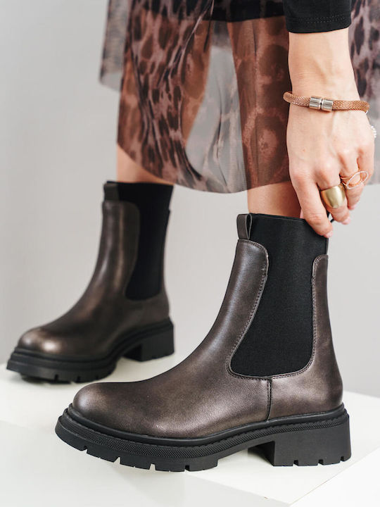 Steel Metallic Chelsea Boots