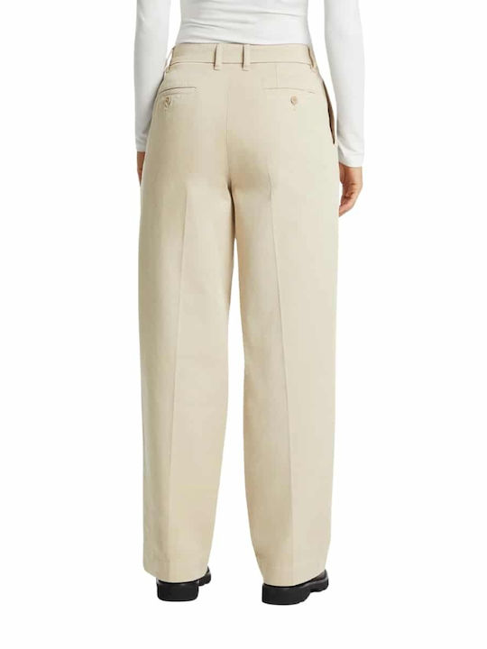 Guess High Waist Women's Jean Trousers in Relaxed Fit Tan