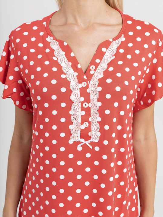Dama Koupa Nightgown Maternity & Nursing Red