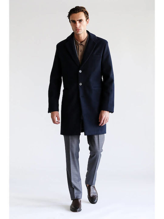 Prince Oliver Men's Half Coat Dark Blue