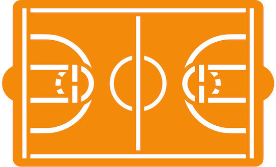 Basketballplatz Schablone 20x30cm
