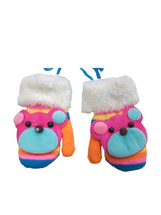 Παιδικά Γάντια Χούφτες Πλεκτά Ροζ