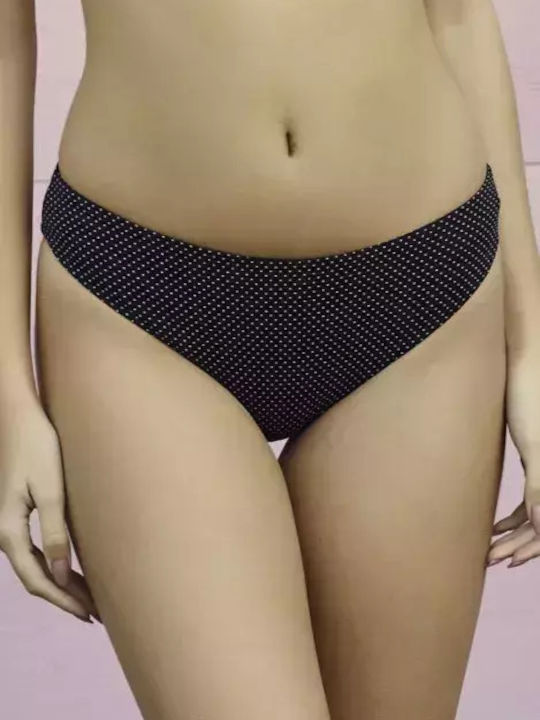 Bikini Slip Hohe Taille Schwarz