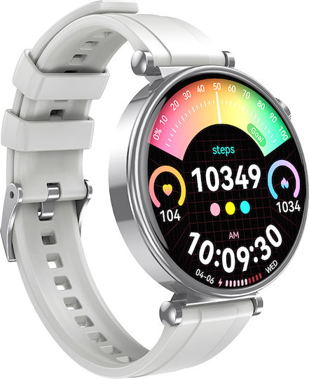 XO GT4 mini Smartwatch with Heart Rate Monitor (Silver)