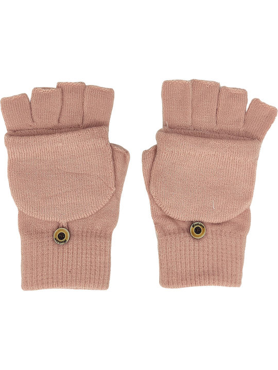 Gift-Me Women's Knitted Fingerless Gloves Pink