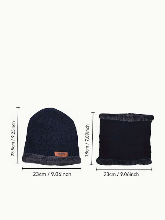 Beanie Unisex Σκούφος Πλεκτός σε Navy Μπλε χρώμα