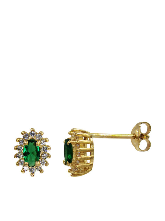 Roloi Kaliamanis Ohrringe aus Gold 14K mit Steinen Roloi Kaliamanis Ohrringe aus Gold 14K mit Steinen