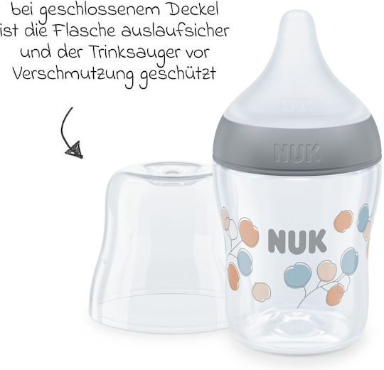 Nuk Plastic Baby Bottle Anti-Colic with Silicone Nipple for 0+, 0+ m, months Gray 150ml