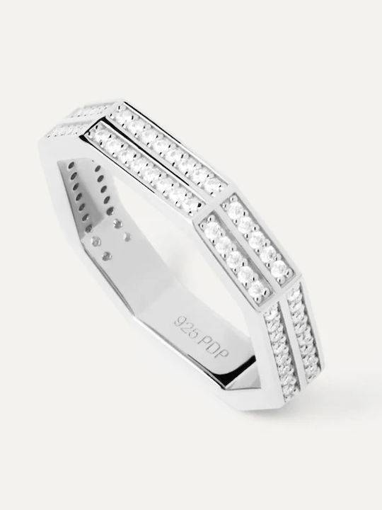 P D Paola Damen Ring mit Zirkonia aus Silber