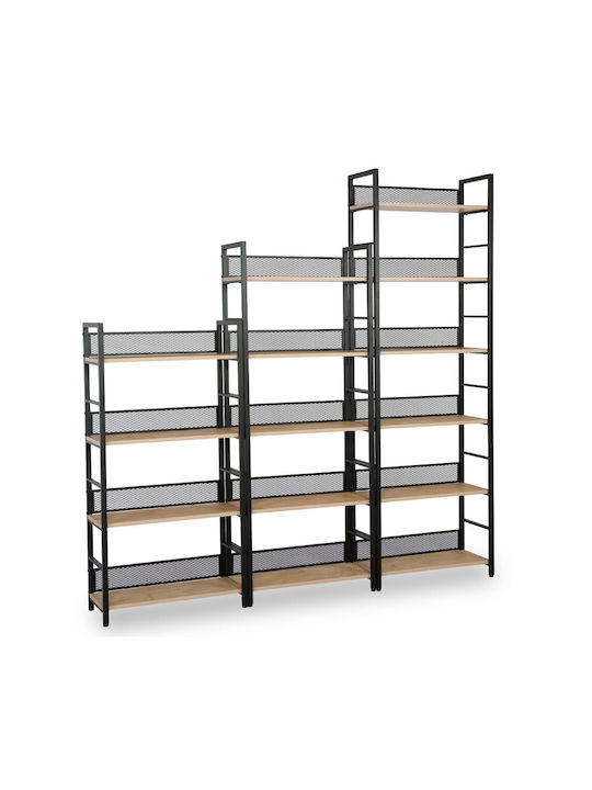 Βιβλιοθήκη Nest Φυσικό Μαύρο 60x28x60εκ.