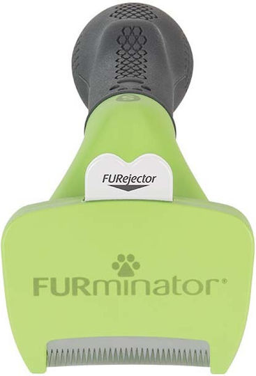 FURminator Undercoat Tool Comb Small for Short-Haired Dogs with Razor for Hair Removal Green
