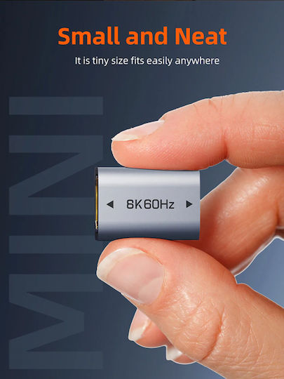 Cabletime Μετατροπέας HDMI male σε HDMI female Γκρι 1τμχ CT-HEF8K-AG