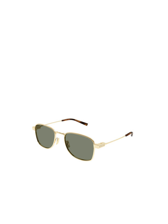 Ysl Sunglasses with Gold Metal Frame and Green Lens SL 741 003