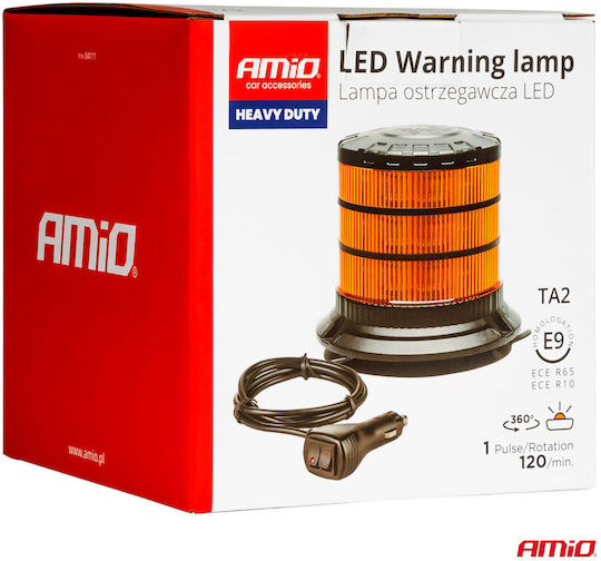 AMiO Φάρος Αυτοκινήτου LED 12 / 24V Αδιάβροχος 300cm με Πορτοκαλί Φωτισμό
