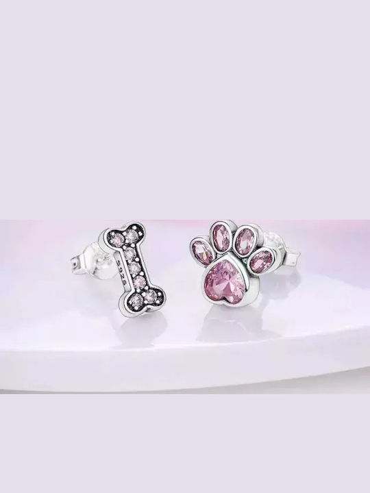 Hypoallergenic Kids Earrings Paw & Bone Silver 925 Lilac Bode 01667 Hypoallergenic Kids Earrings Paw & Bone Silver 925 Lilac Bode 01667