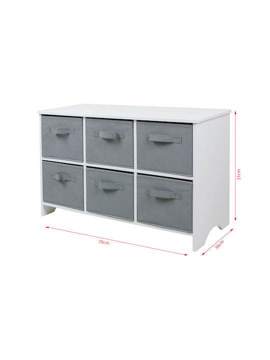 Система за съхранение на играчки Сив 79x36x51см 1бр