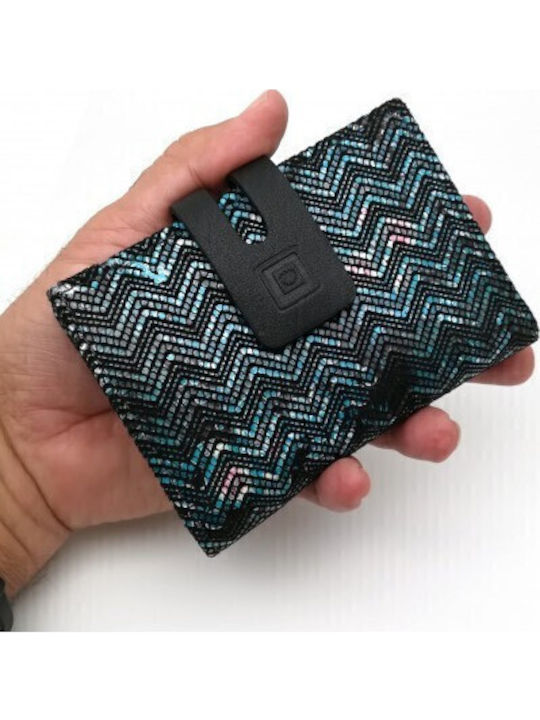 Small Leather Women's Wallet Cards with RFID Blue 34614 Blue