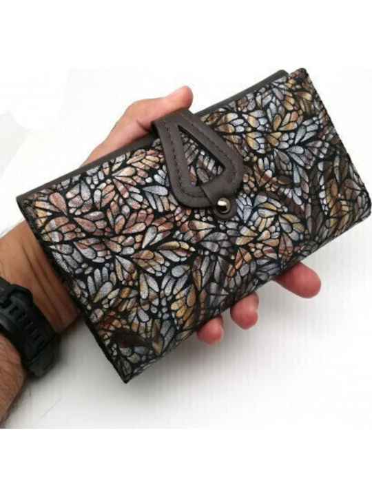 Large Leather Women's Wallet Cards with RFID Brown