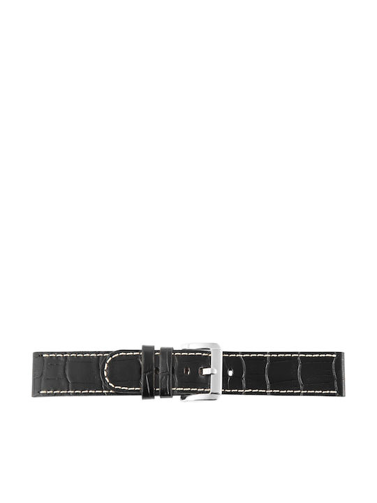Just Watch Δερμάτινο Λουράκι Μαύρο 22mm