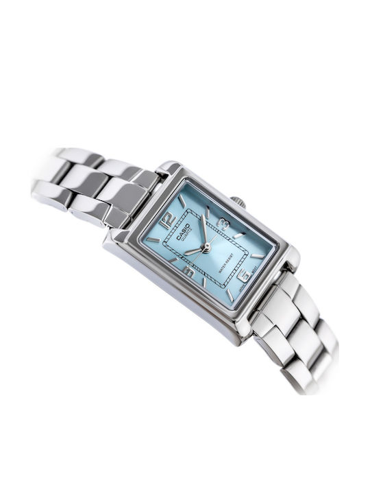 Casio Γυναικείο Ρολόι 32mm Μπαταρίας με Ασημί Μεταλλικό Μπρασελέ