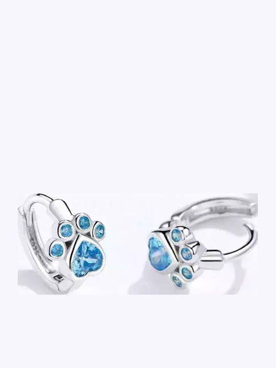 Kids' Cat Paw Earrings Silver 925 Bode 01673