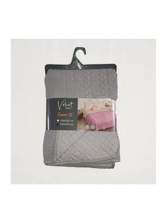 Kipper Sam Coverlet Queen Size Microfiber Grey - Light Grey 220x240cm